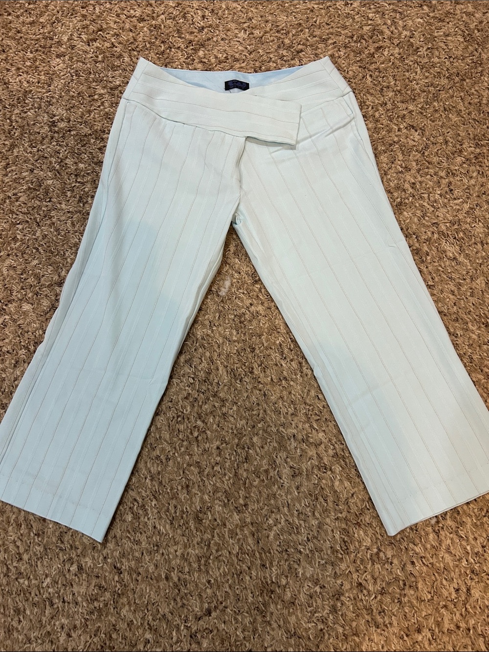 Star City Light Blue Pinstripe Cropped Dress Pants